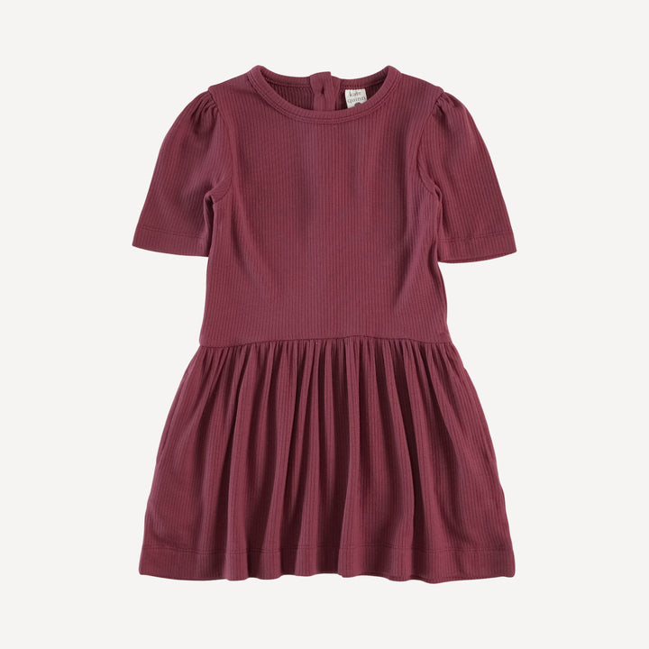 puff sleeve drop waist dress | port | modal skinny rib