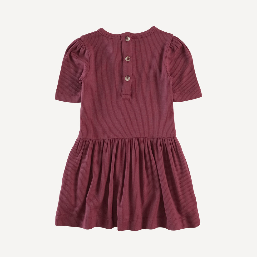 puff sleeve drop waist dress | port | modal skinny rib