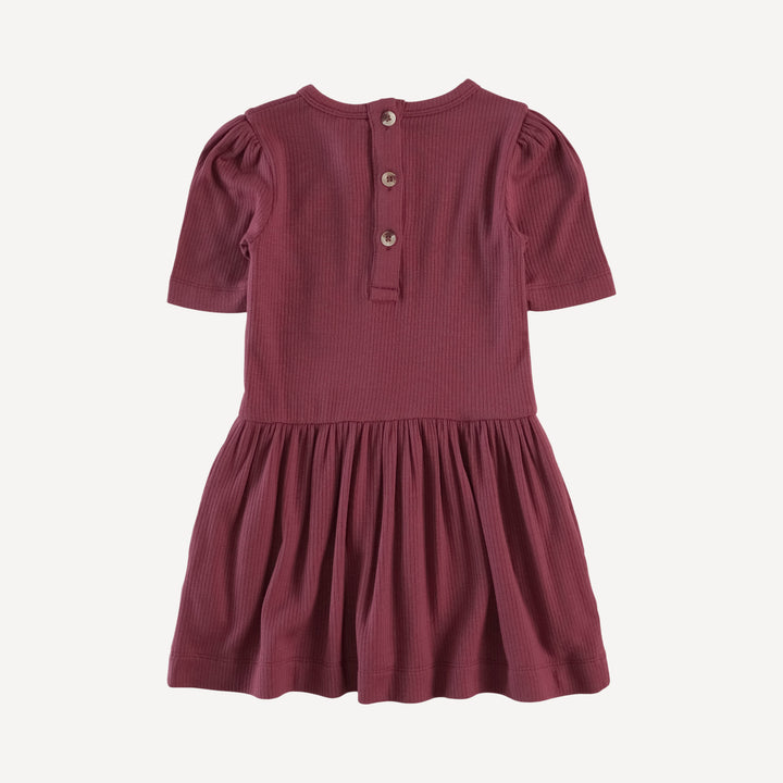 puff sleeve drop waist dress | port | modal skinny rib