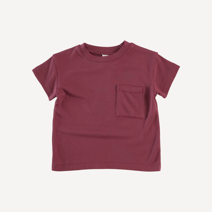 short sleeve relaxed classic pocket tee | port | modal skinny rib