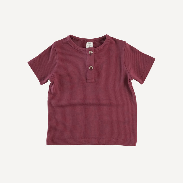 short sleeve basic henley tee | port | modal skinny rib