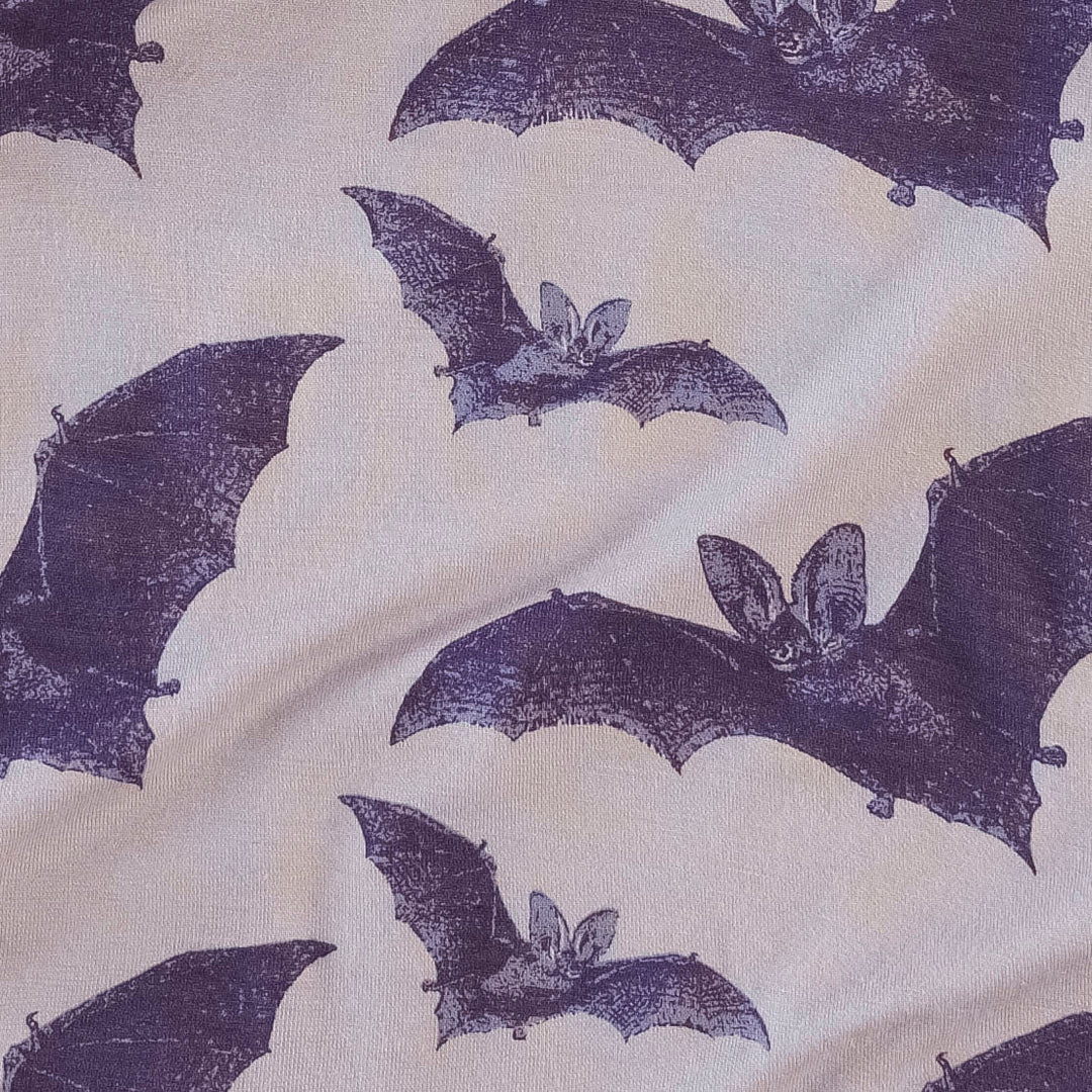 long sleeve jade set | purple bat | organic cotton interlock