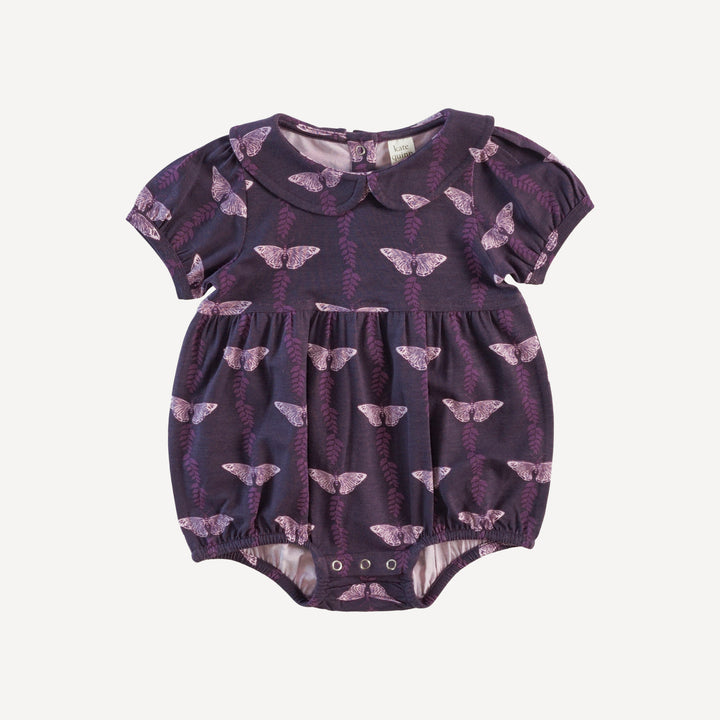 short sleeve peter pan bubble | purple butterfly vine | bamboo