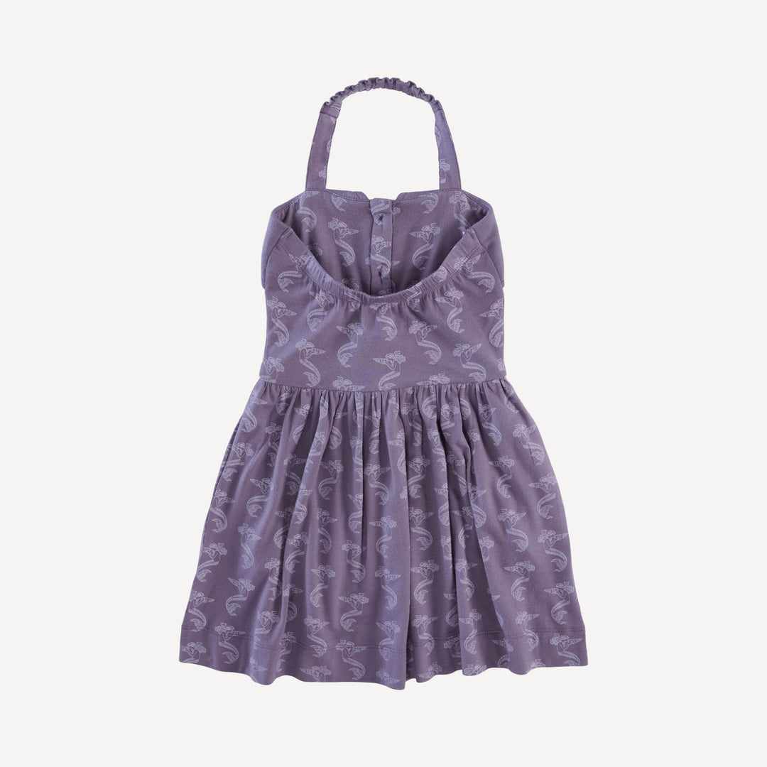 halter dress | purple mermaid shell | bamboo