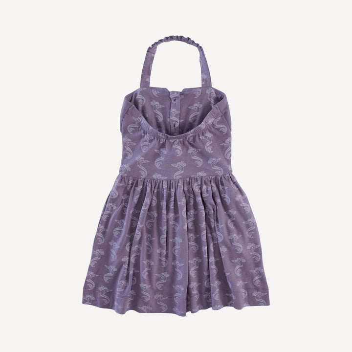 halter dress | purple mermaid shell | bamboo