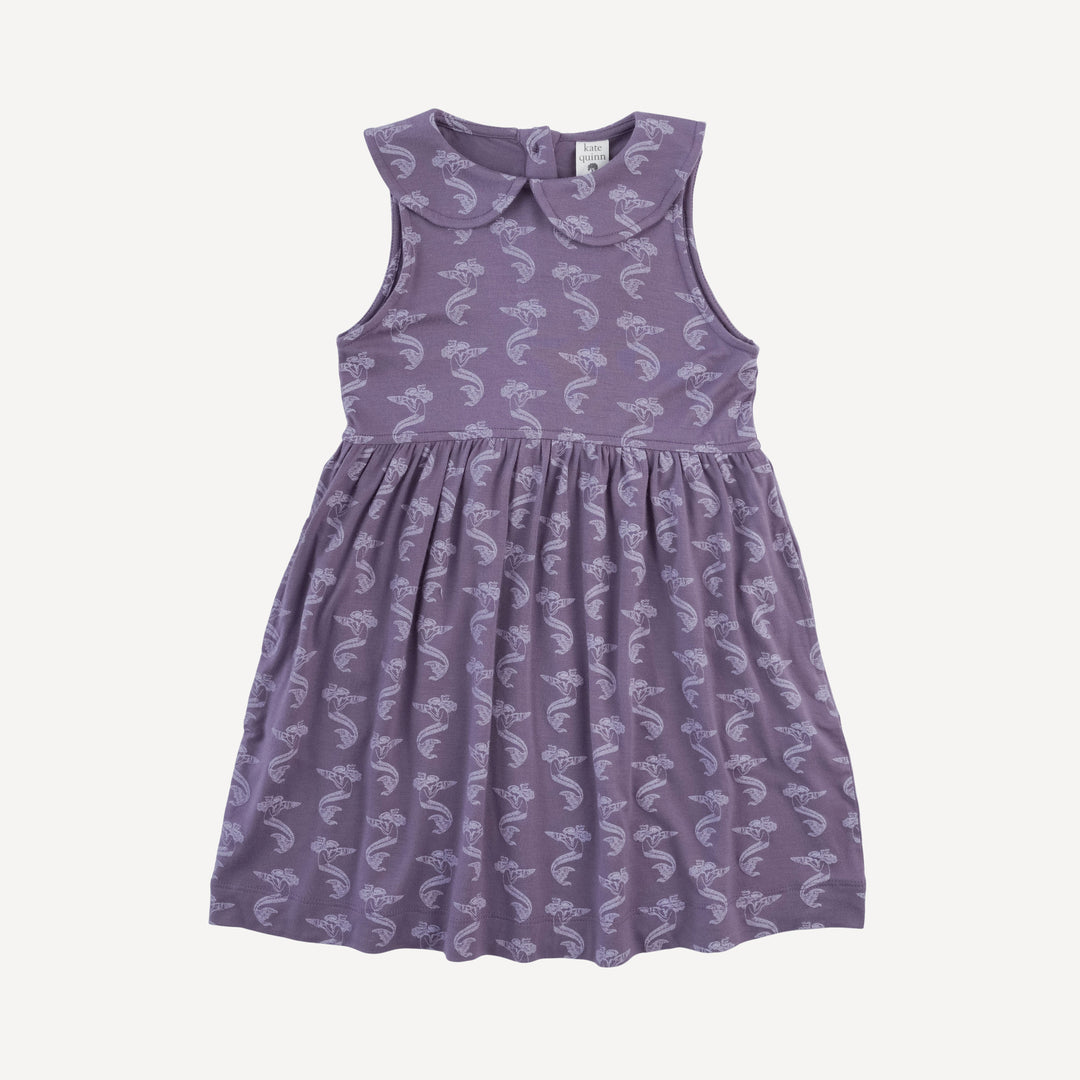 sleeveless peter pan dress | purple mermaid shell | bamboo