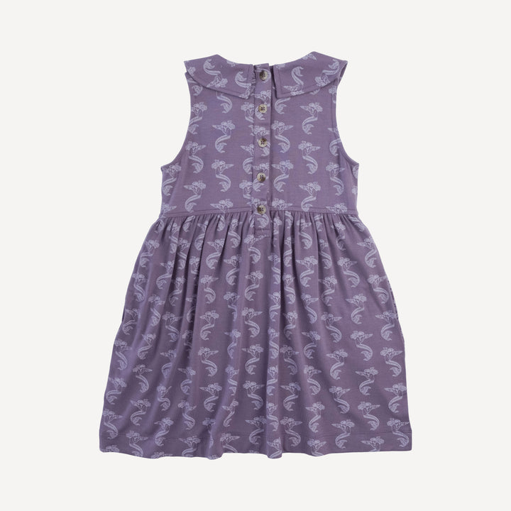 sleeveless peter pan dress | purple mermaid shell | bamboo