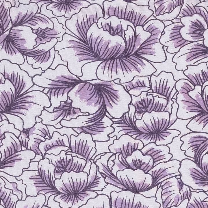long sleeve zipper footie | purple petal | bamboo