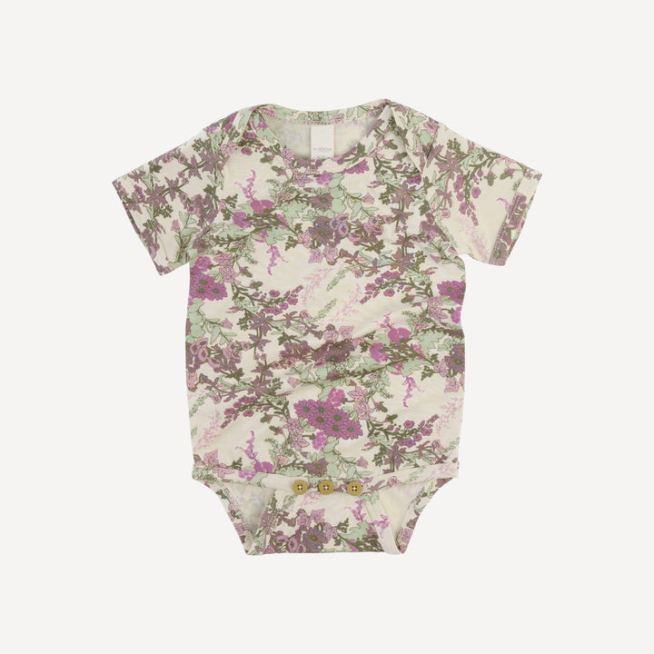 short sleeve lap neck bodysuit | purple queen annes lace | modal
