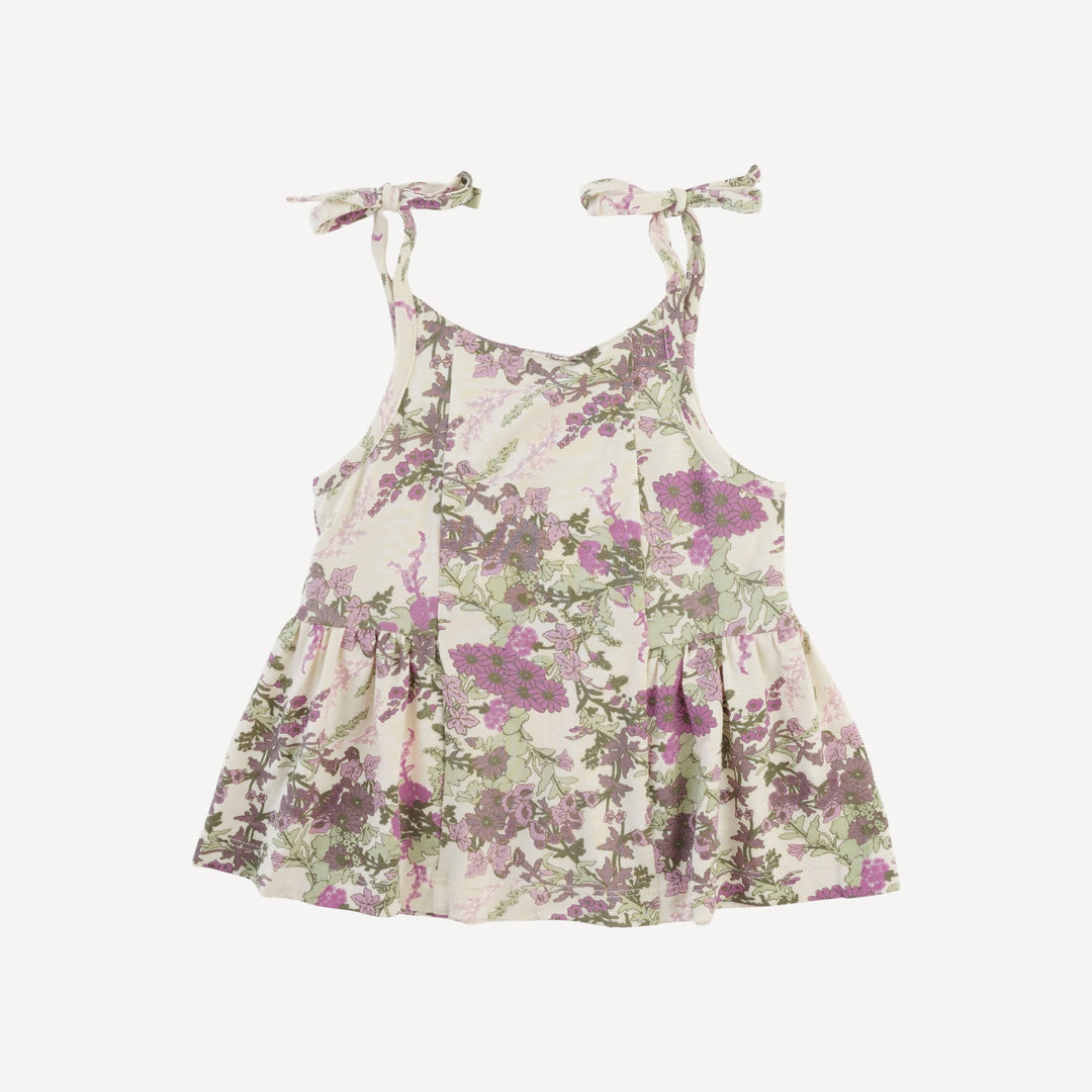 spaghetti tie ballerina top | purple queen annes lace | modal
