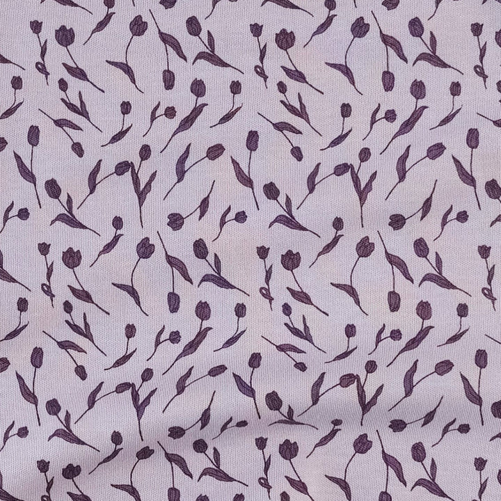 large bow elastic headband | purple tulip | organic cotton interlock