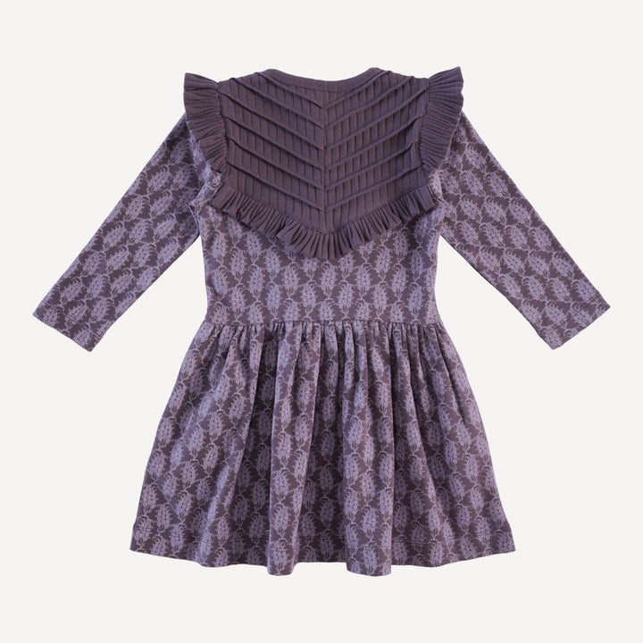 long sleeve amelia dress | purple woodland paisley | organic cotton
