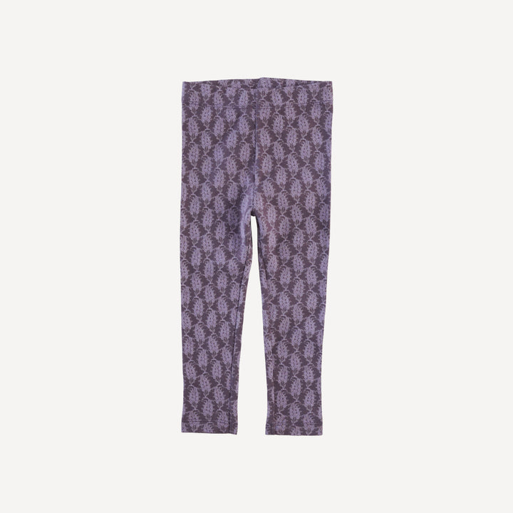 classic skinny legging | purple woodland paisley | organic cotton interlock