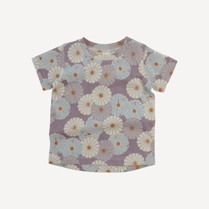 short sleeve essential boxy tee | quail vintage daisy | organic cotton jersey