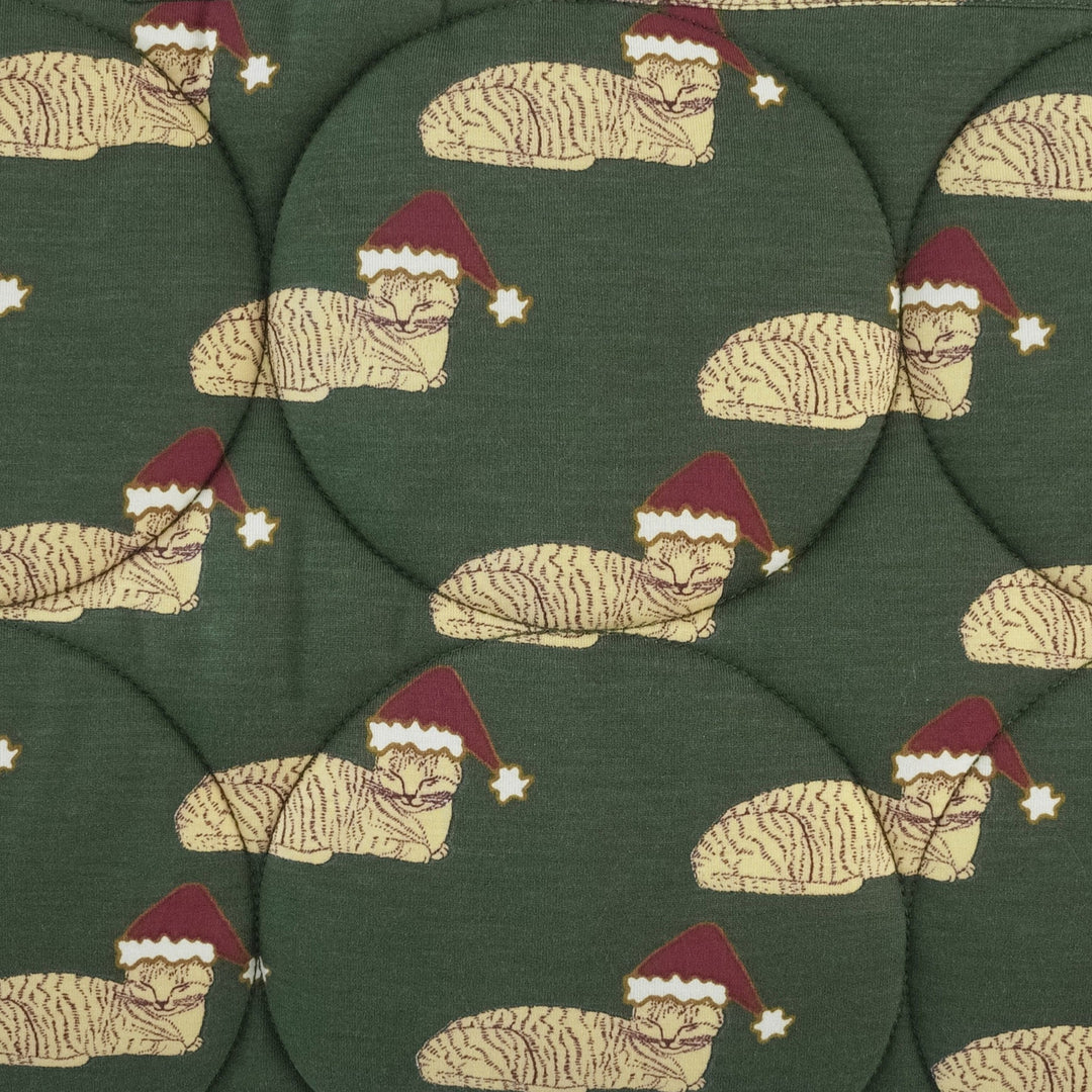 classic circle quilt | santa sleeping cat | bamboo