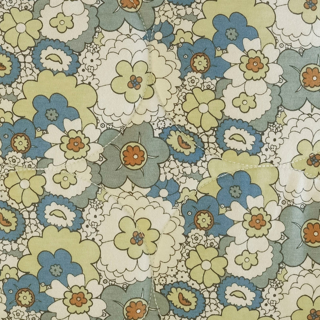 classic circle quilt | blue mid-century floral | organic cotton jersey