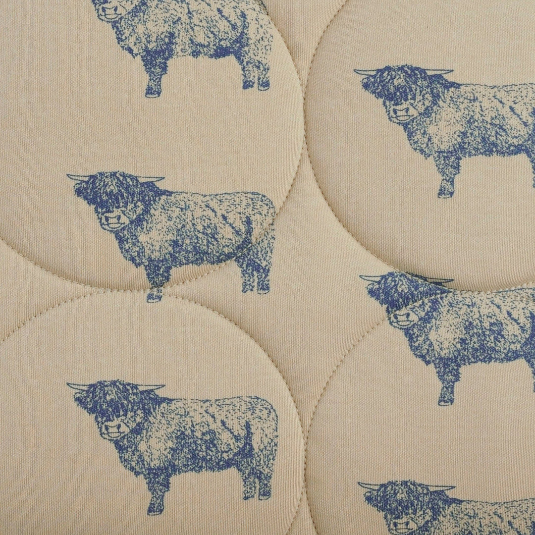 classic circle quilt | highland cow | organic cotton interlock