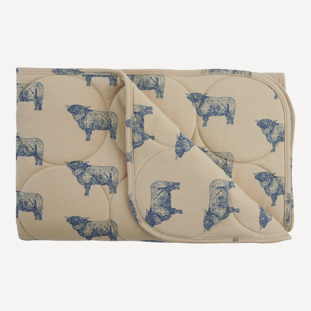 classic circle quilt | highland cow | organic cotton interlock