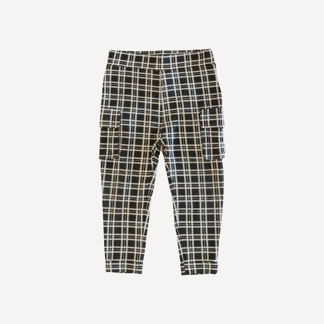 rolled skinny cargo pant | rabbit plaid | bamboo