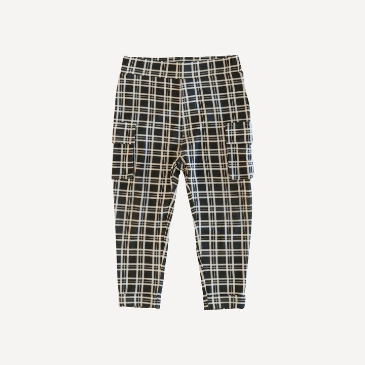 rolled skinny cargo pant | rabbit plaid | bamboo