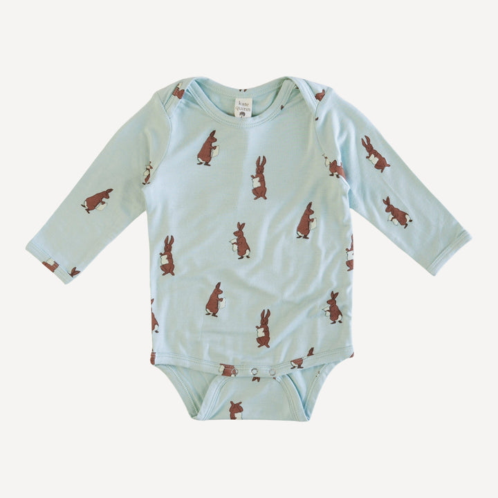 long sleeve lap neck bodysuit | rabbit | bamboo