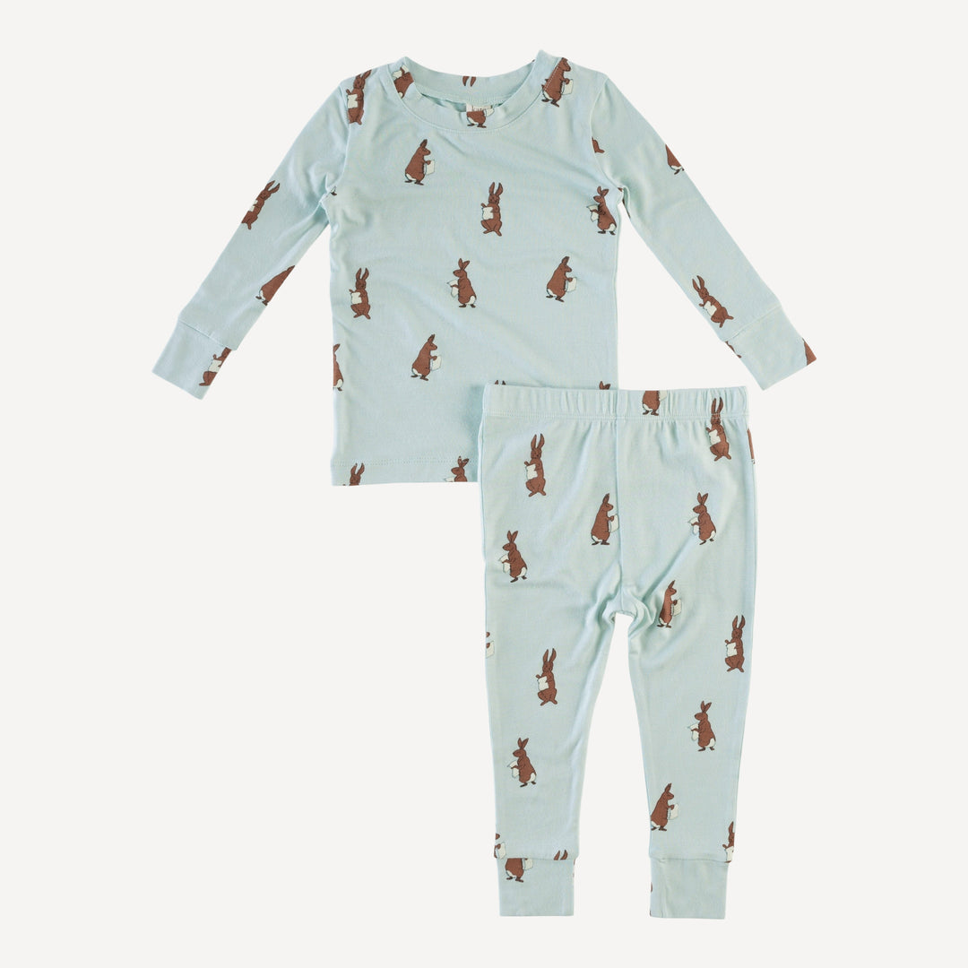 long sleeve crew neck pj set | rabbit | bamboo