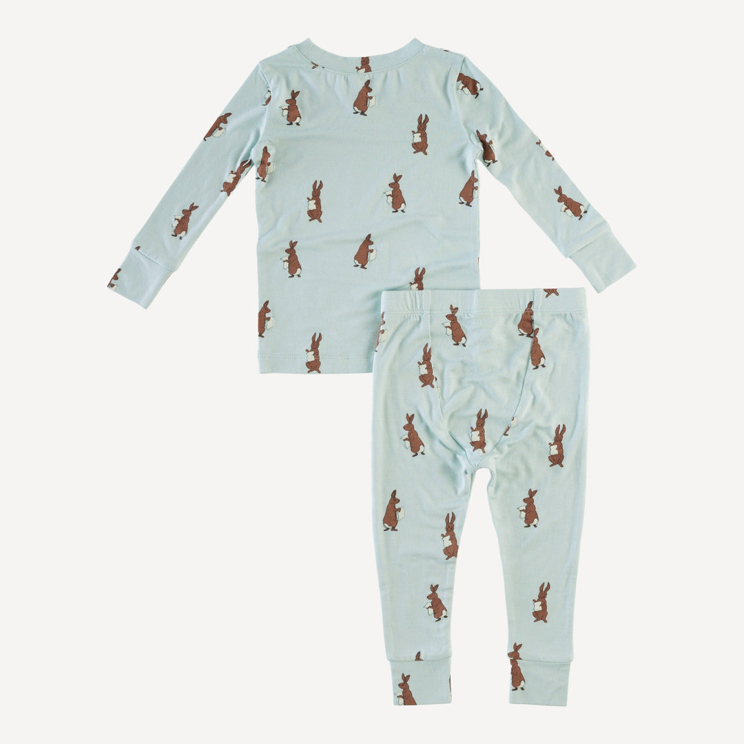 long sleeve crew neck pj set | rabbit | bamboo