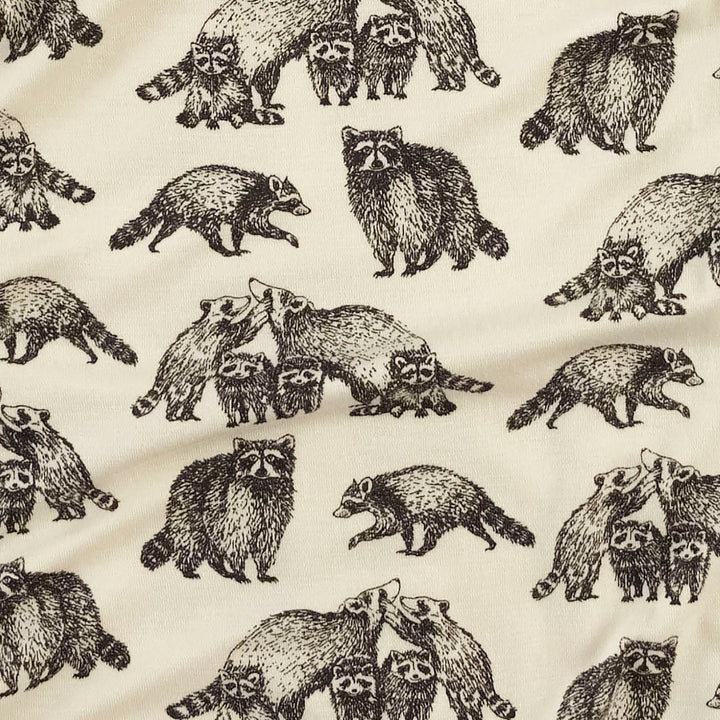 short sleeve lap neck shortie | raccoons | bamboo