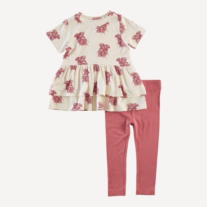 short sleeve zoe legging set | radishes | bamboo