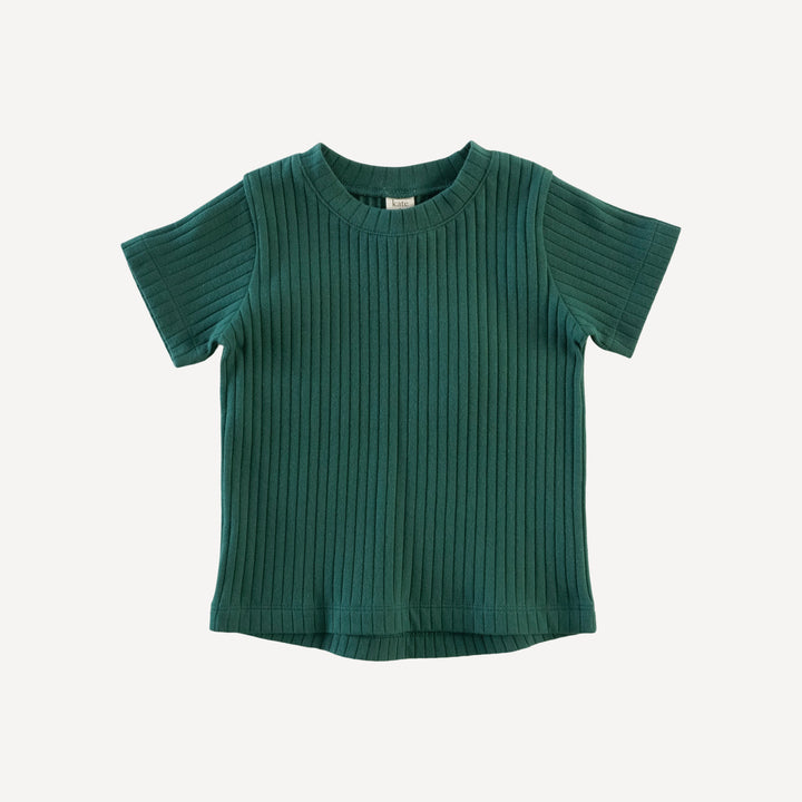 short sleeve essential boxy tee | rain forest | organic cotton wide rib