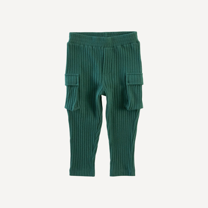 skinny cargo pant | rain forest | organic cotton wide rib