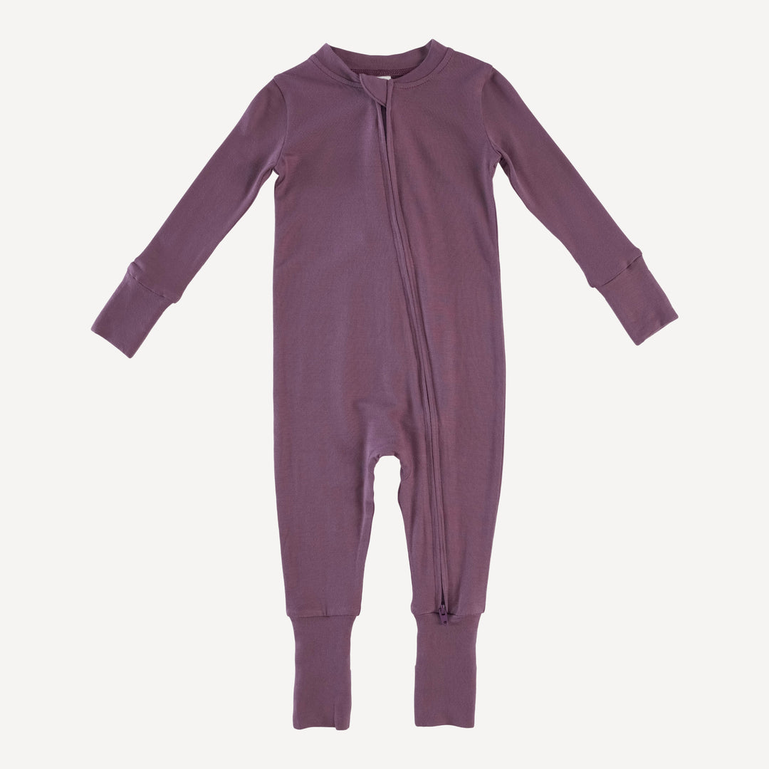 long sleeve convertible zippy pj | raisin | modal