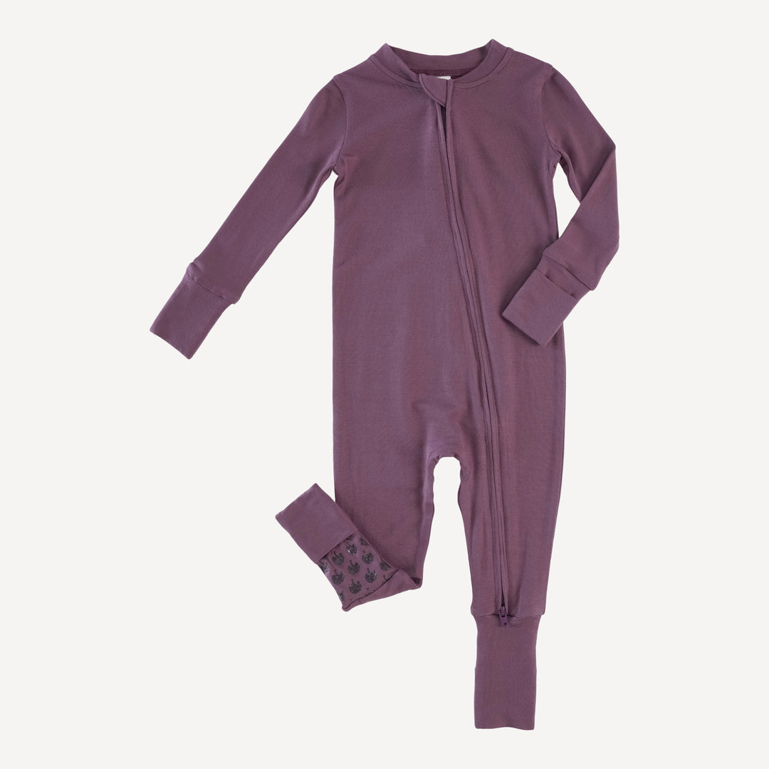 long sleeve convertible zippy pj | raisin | modal