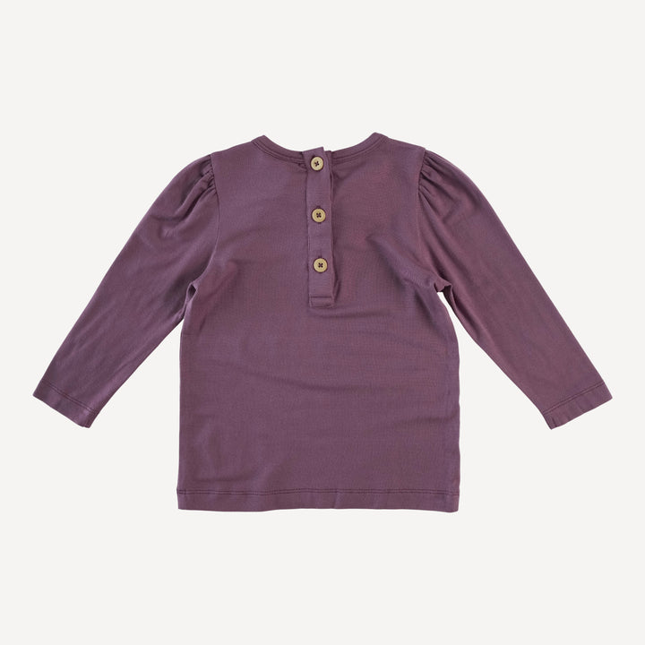 long sleeve bow top | raisin | modal