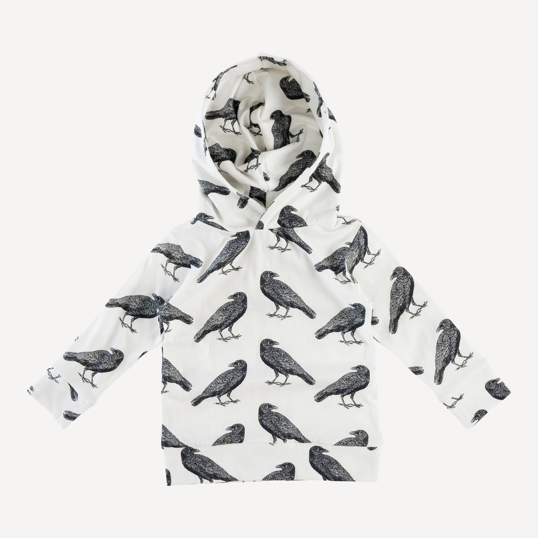 long sleeve essential skinny hoodie | raven | organic cotton interlock