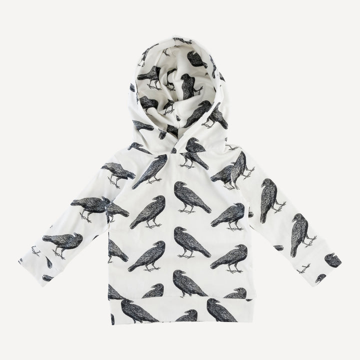 long sleeve essential skinny hoodie | raven | organic cotton interlock