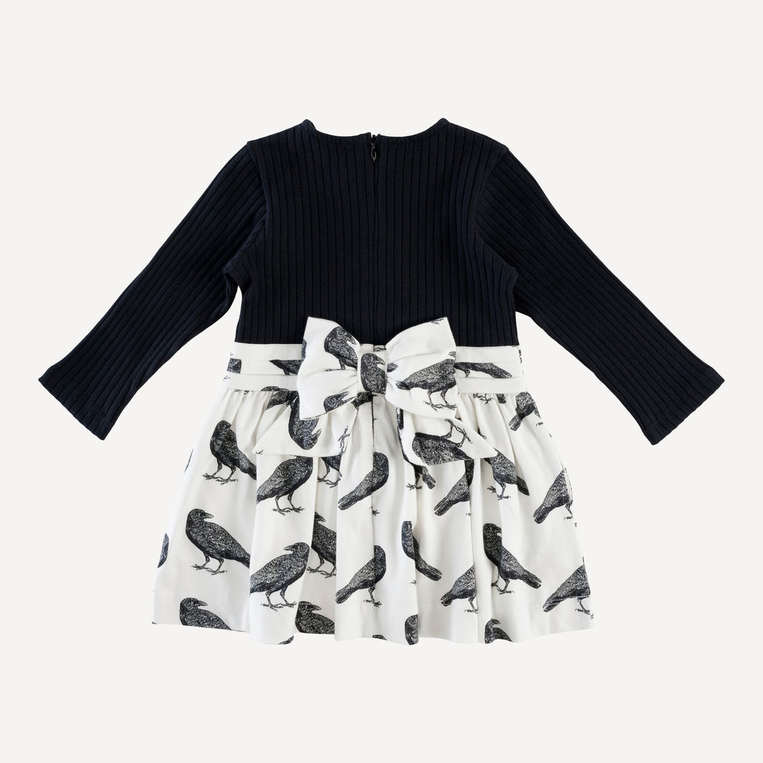 long sleeve classic ballet dress | raven | organic cotton interlock