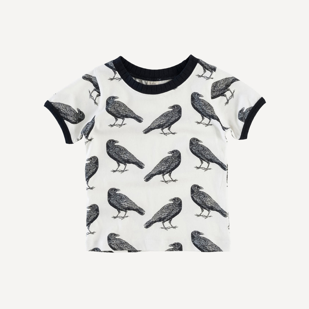 short sleeve ringer tee | raven | organic cotton interlock