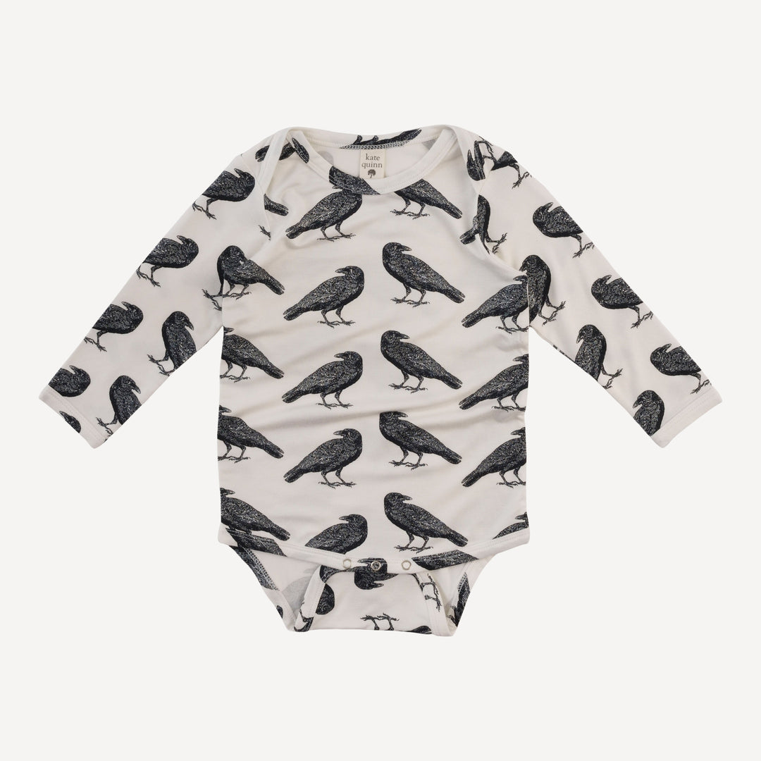 long sleeve lap neck bodysuit | raven | bamboo
