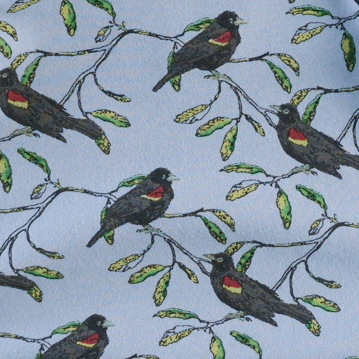 long sleeve two way zipper footie | red-winged blackbird | organic cotton interlock