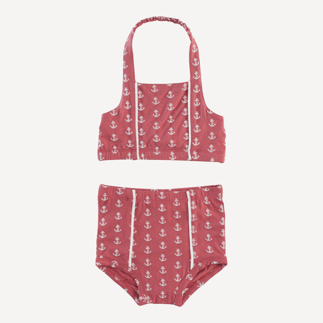 ostara sunsuit | red anchor | bamboo
