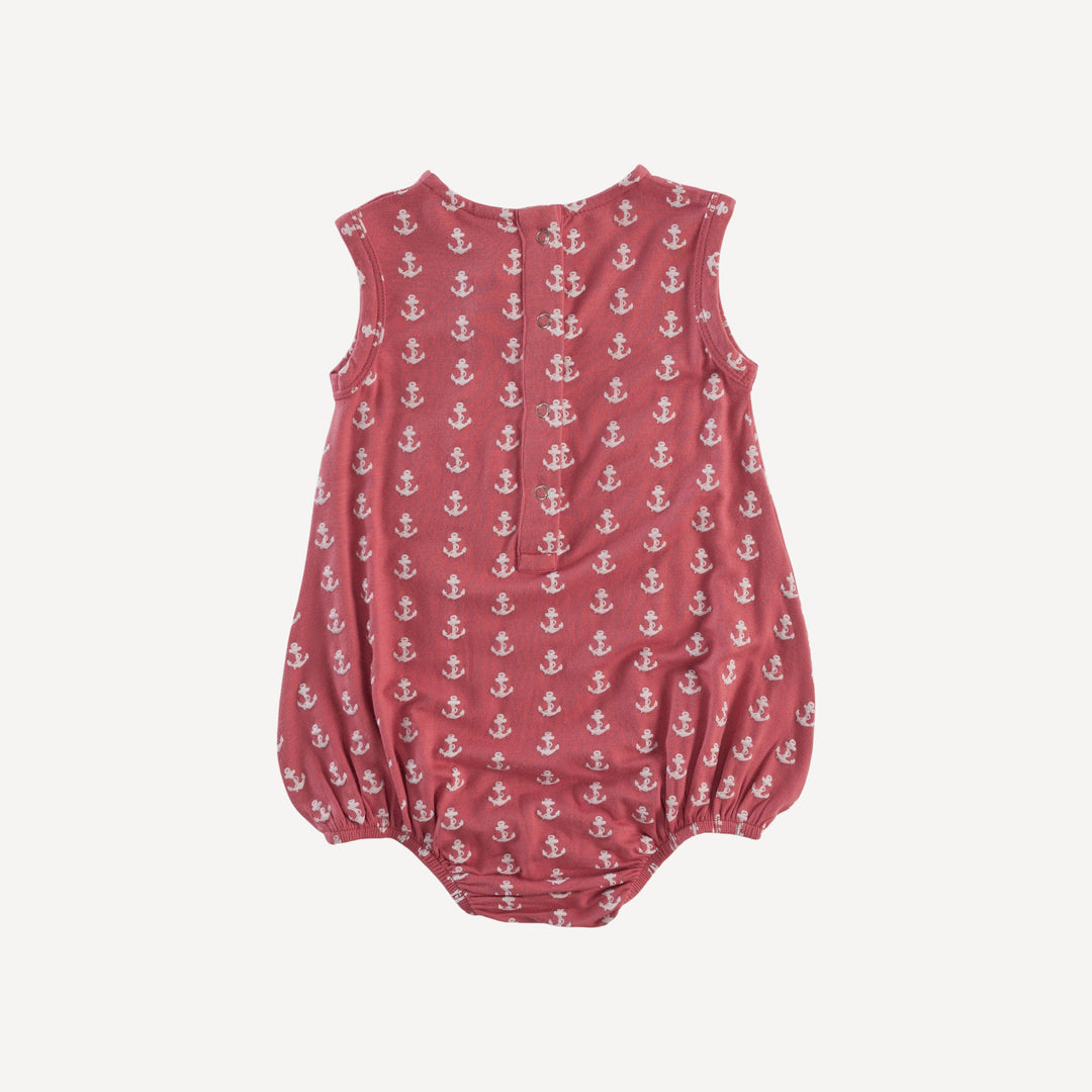 sleeveless kanga bubble | red anchor | bamboo