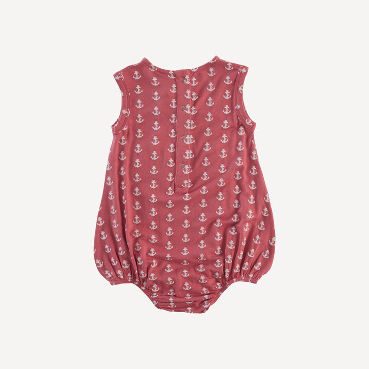 sleeveless kanga bubble | red anchor | bamboo