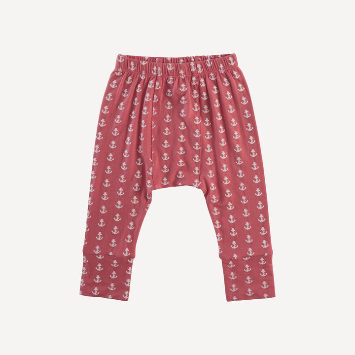 classic panda pant | red anchor | bamboo
