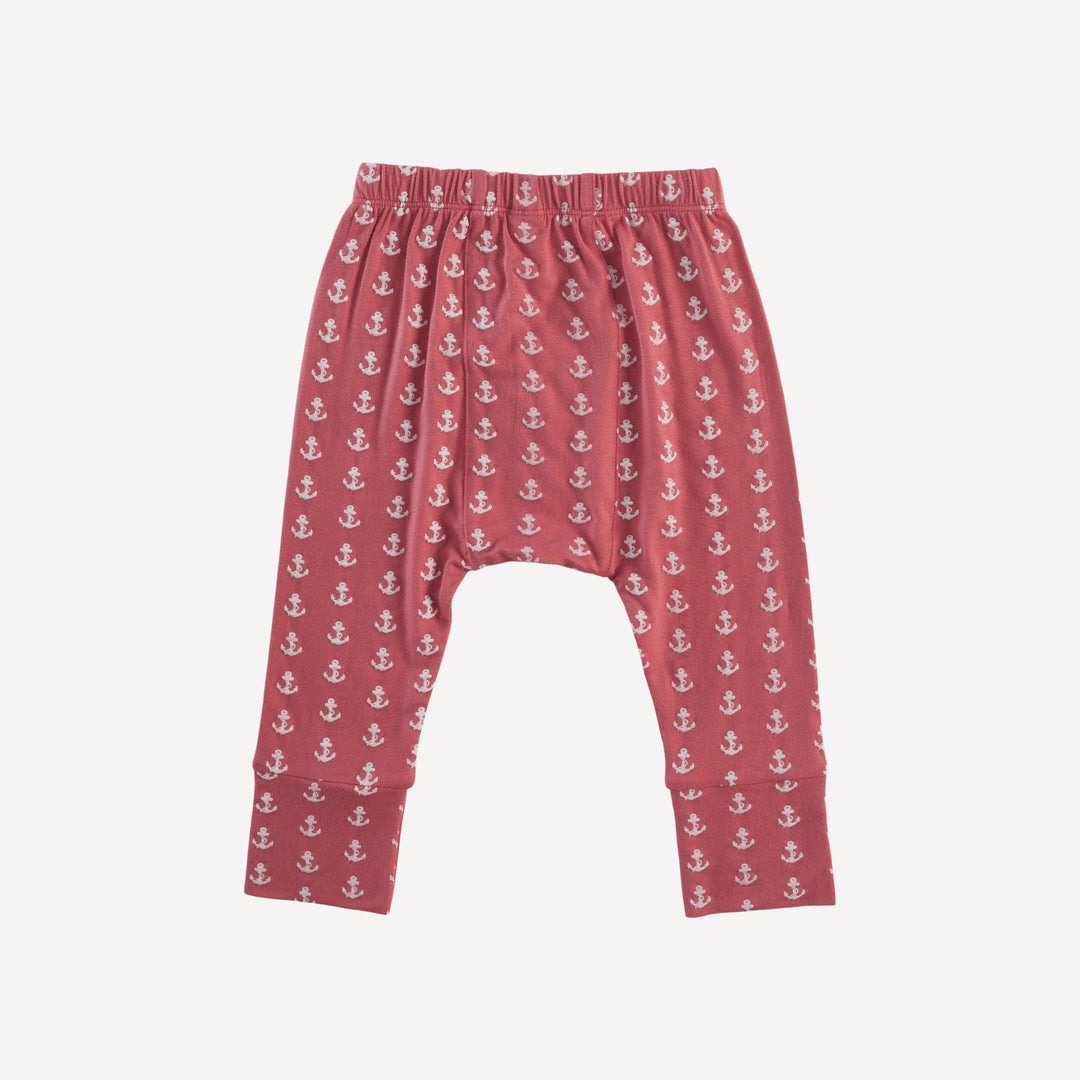 classic panda pant | red anchor | bamboo