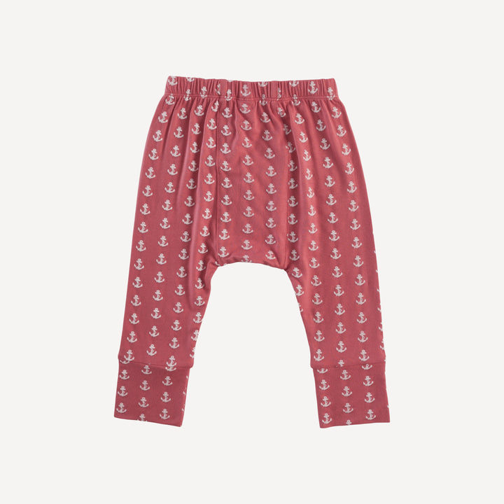 classic panda pant | red anchor | bamboo