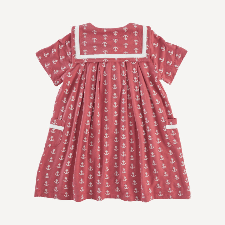 short sleeve sailor dress | red anchor | bamboo