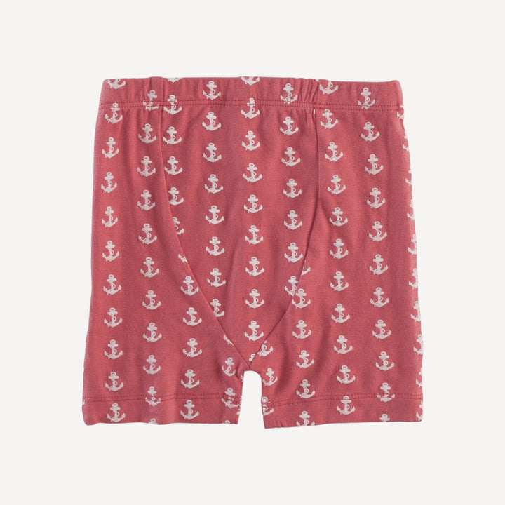 short sleeve crew neck shortie pj set | red anchor | bamboo