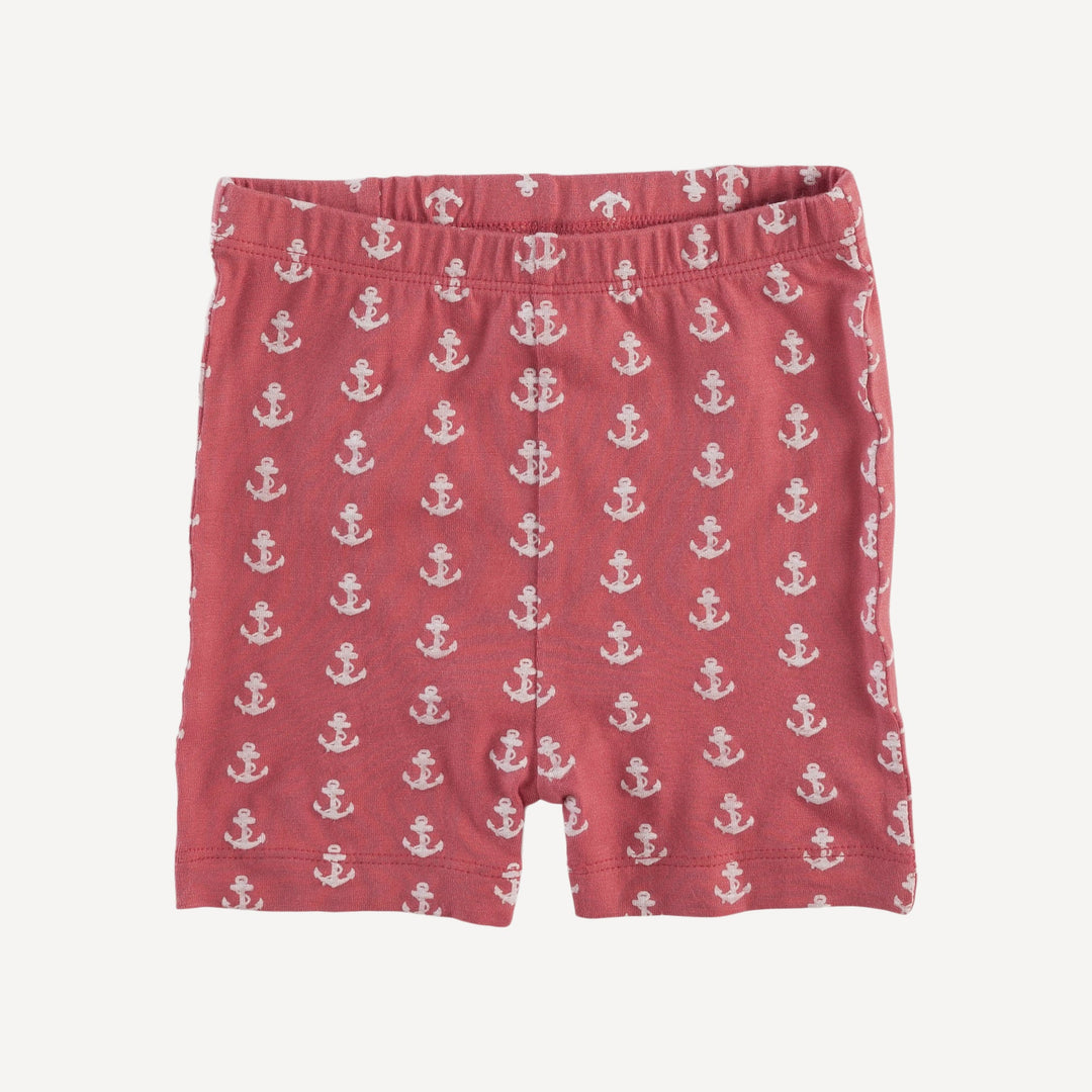 short sleeve crew neck shortie pj set | red anchor | bamboo