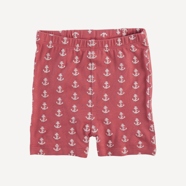 short sleeve crew neck shortie pj set | red anchor | bamboo